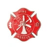 NYC Jewelers White Fire Dept Maltese Shaped Firefighter Department Logo Big Metal 0.75 Lapel Hat Pin Tie Tack Pinback